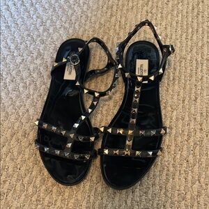 Valentino Black Studded Women's Sandals 10.5/41